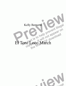 page one of EL Toro Loco march