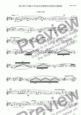 page one of SUITE FOR UNACCOMPANIED OBOE