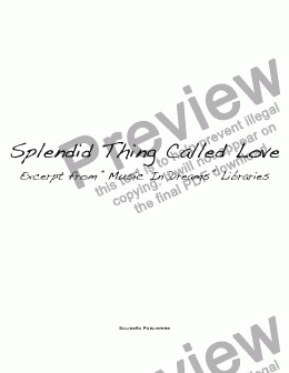 page one of Splendid Thing Called Love