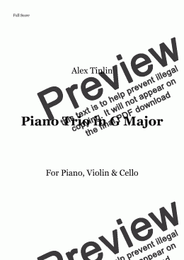 page one of Trio for Violin, Cello & Piano