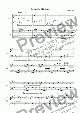 page one of Preludio Minimo - Harp