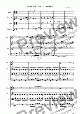 page one of Adventures into Nothing - String Quartet