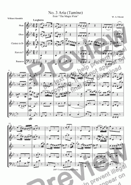 page one of Mozart - Magic Flute No. 03 Tamino's Aria
