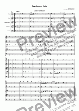 page one of Susato - Renaissance Suite of Six Pieces