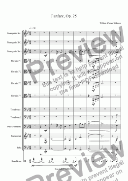 page one of Fanfare, Op. 25