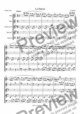 page one of Rossini - La Danza