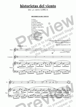 page one of 084-Lorca (Historietas del viento) Flute-Contralto-Piano (spanish)