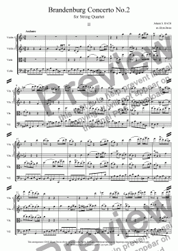 page one of Brandenburg Concerto No.2 - 2. Andante