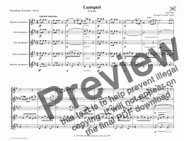 page one of Lustpiel Overture for Saxophone Quintet
