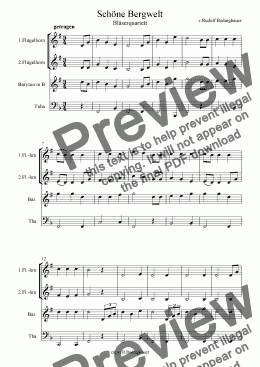 page one of Schöne Bergwelt Bläserquartett in F