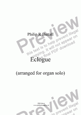 page one of Eclogue (Organ Solo)