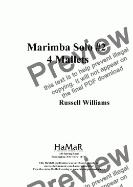 page one of Marimba Solo #2 (Four Mallets)