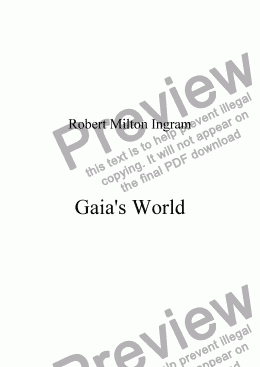 page one of Gaia's World