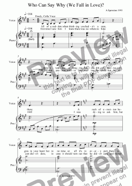 page one of Who Can Say Why (We Fall in Love)?  Piano/Vocal