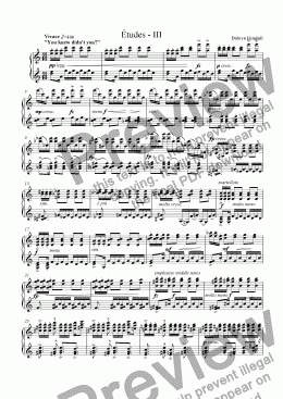 page one of Etudes - III: "You knew didn’t you?" [piano]