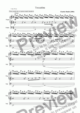 page one of Toccatina for Organ