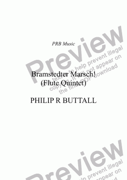 page one of Bramstedter Marsch! (Flute Quintet)