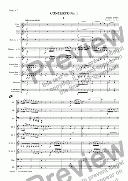 page one of Haydn: Concerto No. I (Classical Wind Ensemble)