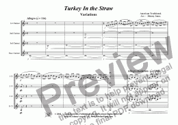 page one of Turkey In the Straw  ( Variations, Clarinet Quartet )