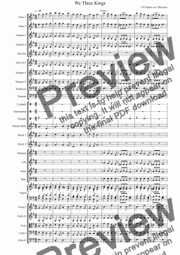 page one of We Three Kings - Orchestral Arrangement & Descant (Christmas Carol)