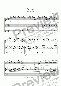 page one of Fiat Lux (carillon duet)