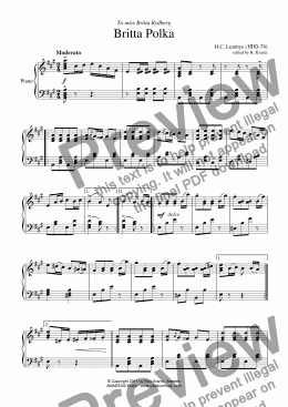 page one of Britta Polka for piano solo