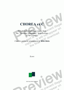 page one of Tablature Miscellany from Levoca > Chorea ex C