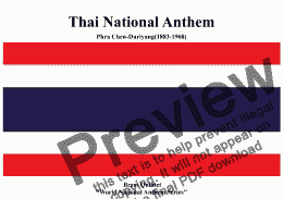 page one of Thai National Anthem for Brass Quintet (World National Anthem Series)