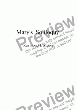 page one of  Mary's Soliloquy from "messiah's Here"