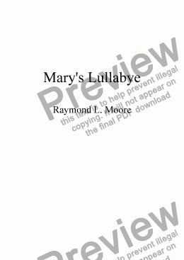 page one of Mary's Lullabye from "Messiah's Here"