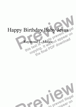 page one of "Happy Birthday Baby Jesus from "Messiah's Here"