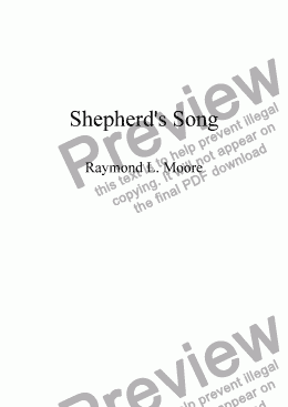page one of Shepherd's Song from "Messiah's Here"