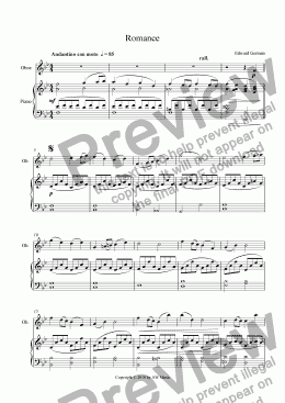 page one of Romance (Oboe and Piano)