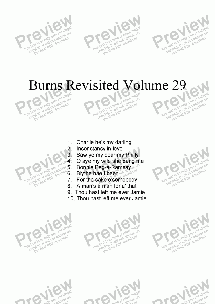 Burns Revisited Volume 29 Download Sheet Music Pdf File