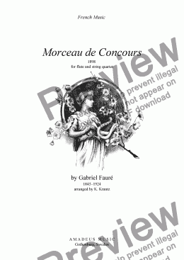 page one of Morceau de Concours for flute and string quartet