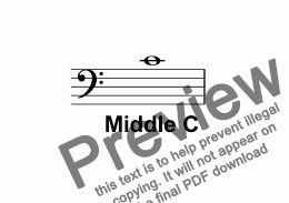 page one of ABC Poster Notes: Bass Clef Middle C