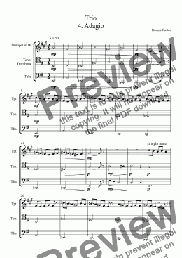 page one of Brass Trio 4th Movement (Adagio)