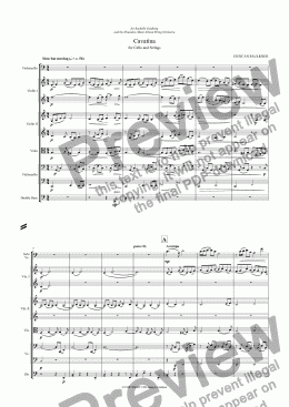 page one of Cavatina for Cello & Strings