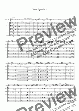 page one of Trumpet Concerto No.2 2nd movement