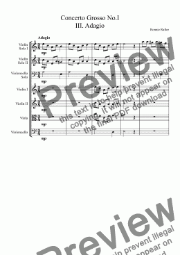 page one of Concerto Grosso No.1 3rd movement