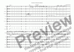 page one of Concerto for harp and orchestra, Op. 48 - II. Interlude