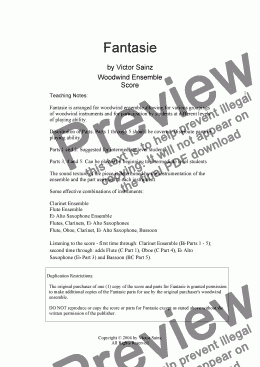 page one of  Fantasie (beginning to intermediate woodwind choir / ensemble - flexible instrumentation)