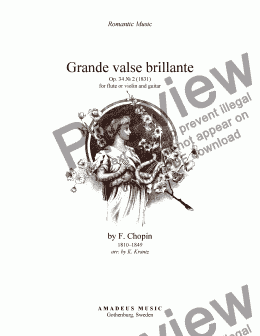 page one of Grande Valse Brillante Op. 34 No. 2 for violin or flute and guitar