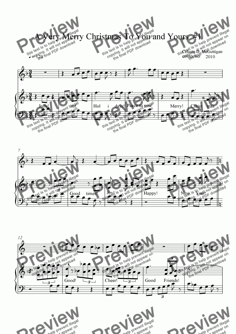 Merry Christmas and a Happy New Year! (2010) &amp; Holidays! - Sheet Music