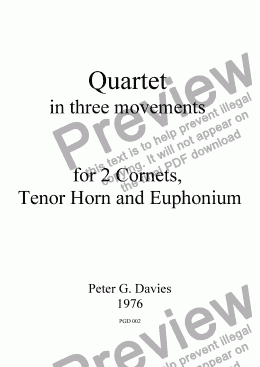 page one of Brass Quartet for 2 Cornets, Tenor Horn and Euphonium