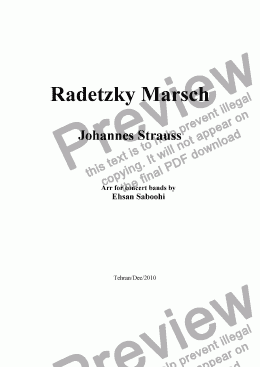 page one of Radetzky Marsch ( for Concert Bands )