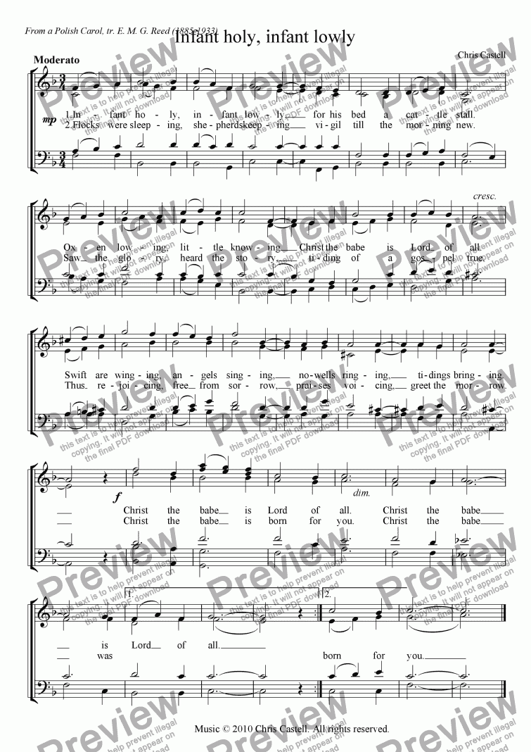 Infant Holy, Infant Lowly - Download Sheet Music PDF file