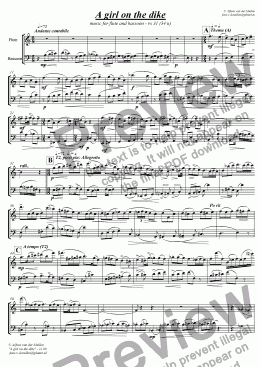 page one of A girl on the dike: for flute and bassoon