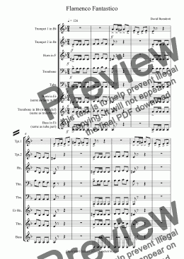 page one of Flamenco Fantastico For Brass Quintet