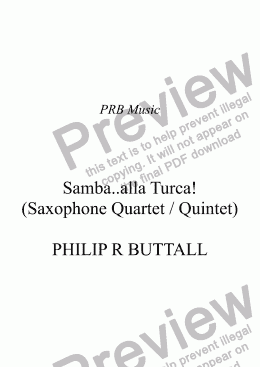 page one of Samba..alla Turca! (Saxophone Quartet / Quintet)